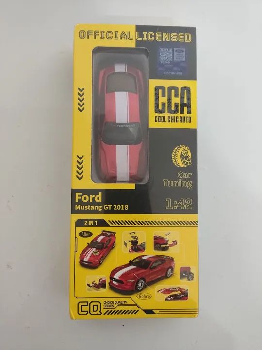MINIATURA CCA FORD MUSTANG GT 2018 VERMELHO 1/42