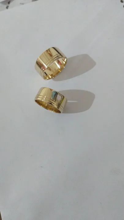 aliança moeda Antiga cor de Ouro 12mm - Foto 4