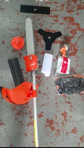 Roçadeira  a gasolina  com motopoda  e 3 tipos de lâminas,  completa  e nova - Foto 3