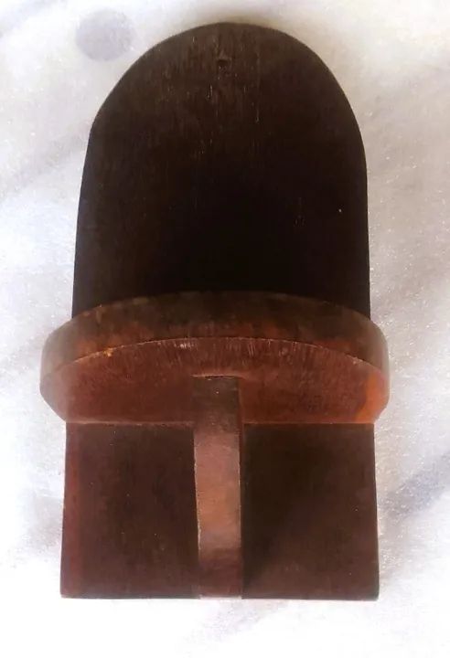 Arte Sacra Mineira - Antiga Peanha oratório em madeira rústica natural *Descrição - Foto 4