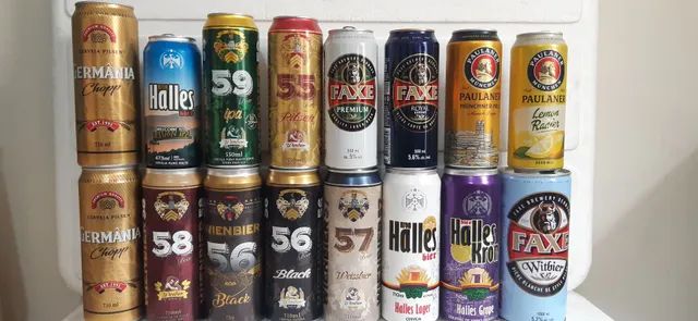 Latas de cerveja energetico e refrigerante 
