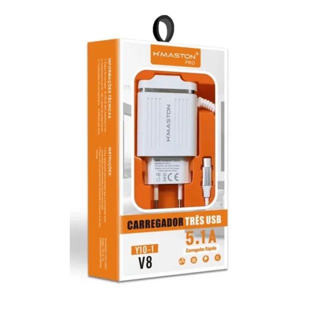 Carregador Para Celular Tipo V8 5.1a  Y10-1 Hmaston Rapido