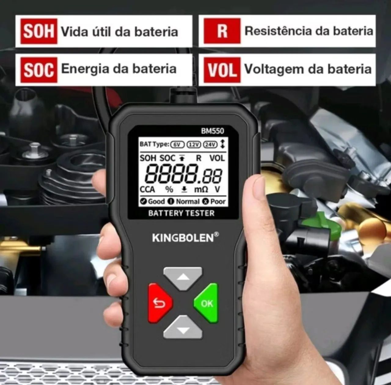 Testador de Bateria KINGBOLEN BM550 - Foto 5
