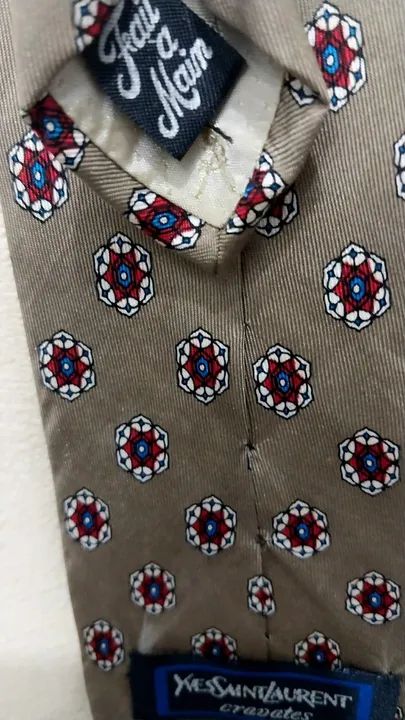 Gravata Vintage "Fait a Main" -em Seda  100%- Grife "YVES SAINT LAURENT"  - Foto 4