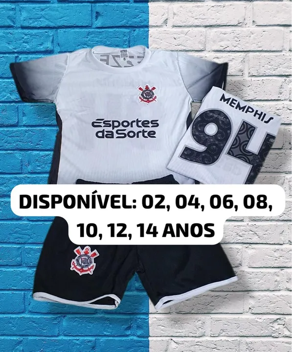 Camisa conjunto infantil Corinthians