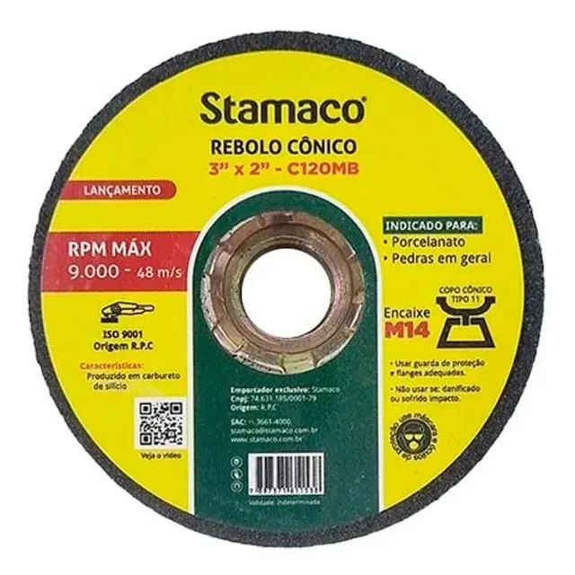 Rebolo cônico 3 x 2 - C120 ( Stamaco )