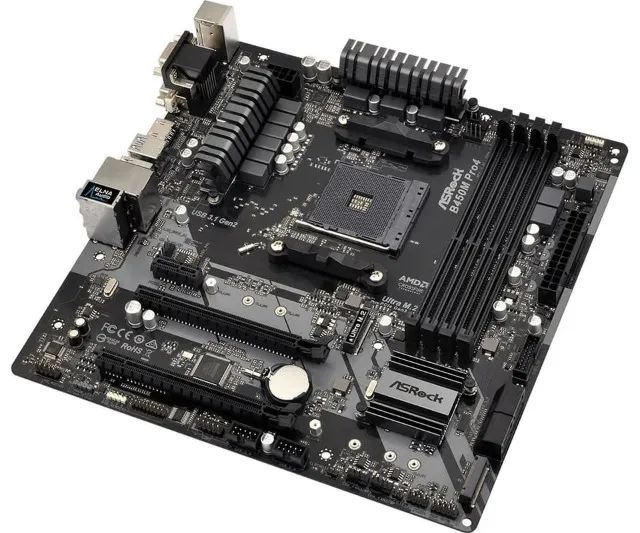 Placa-mãe OEM ASRock B450M Pro4 AMD AM4 MATX DDR4 - Foto 3