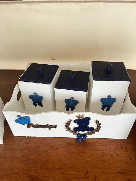 Kit  higiene para Bebê Príncipe - Ursinho Azul - Foto 3