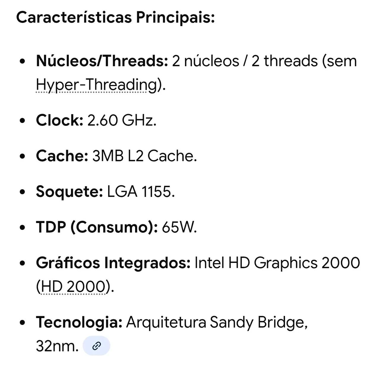 Processador Pentium g620 2.60 Ghz - Foto 2