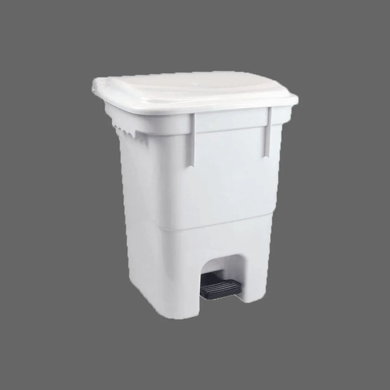 Lixeira Com Pedal 50L branca Plasvale Cesto de Lixo polipropileno Promoção Excelente  - Foto 2