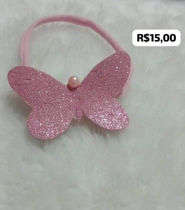 Faixa de cabelo infantil com laço de borboleta