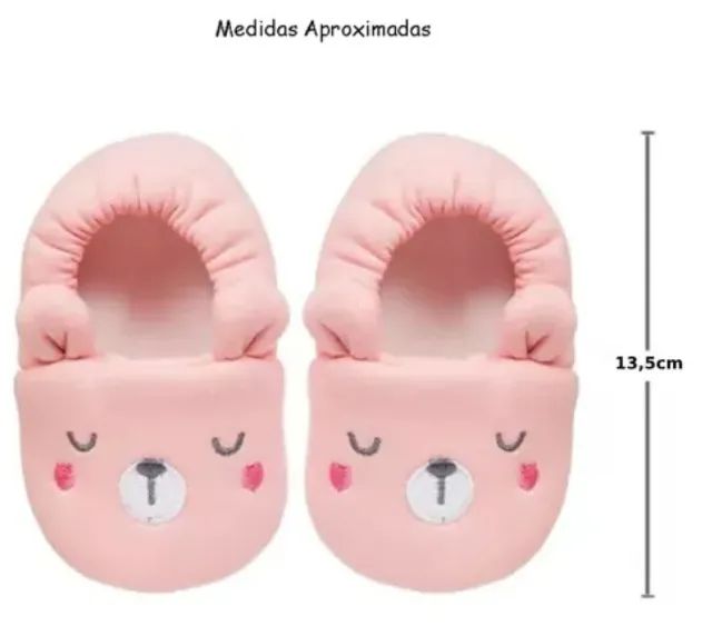 Pantufa Rosa Calçado Para O Frio 12 A 18 Meses Buba Antiderrapante - Foto 5