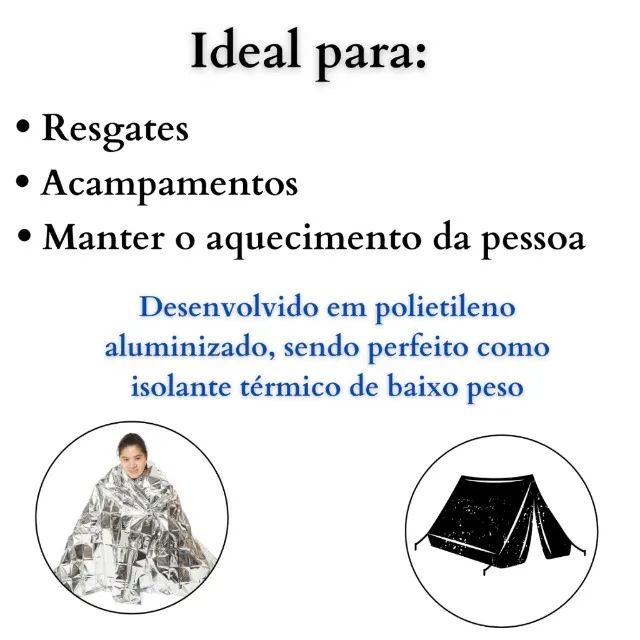 4 un. Manta Cobertor Térmico Aluminizado p/ Resgate Cultivo Camping Emergência Impermeável - Foto 4