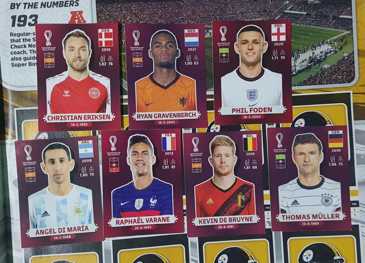 7 Figurinhas Copa Oryx Edition Panini Modena