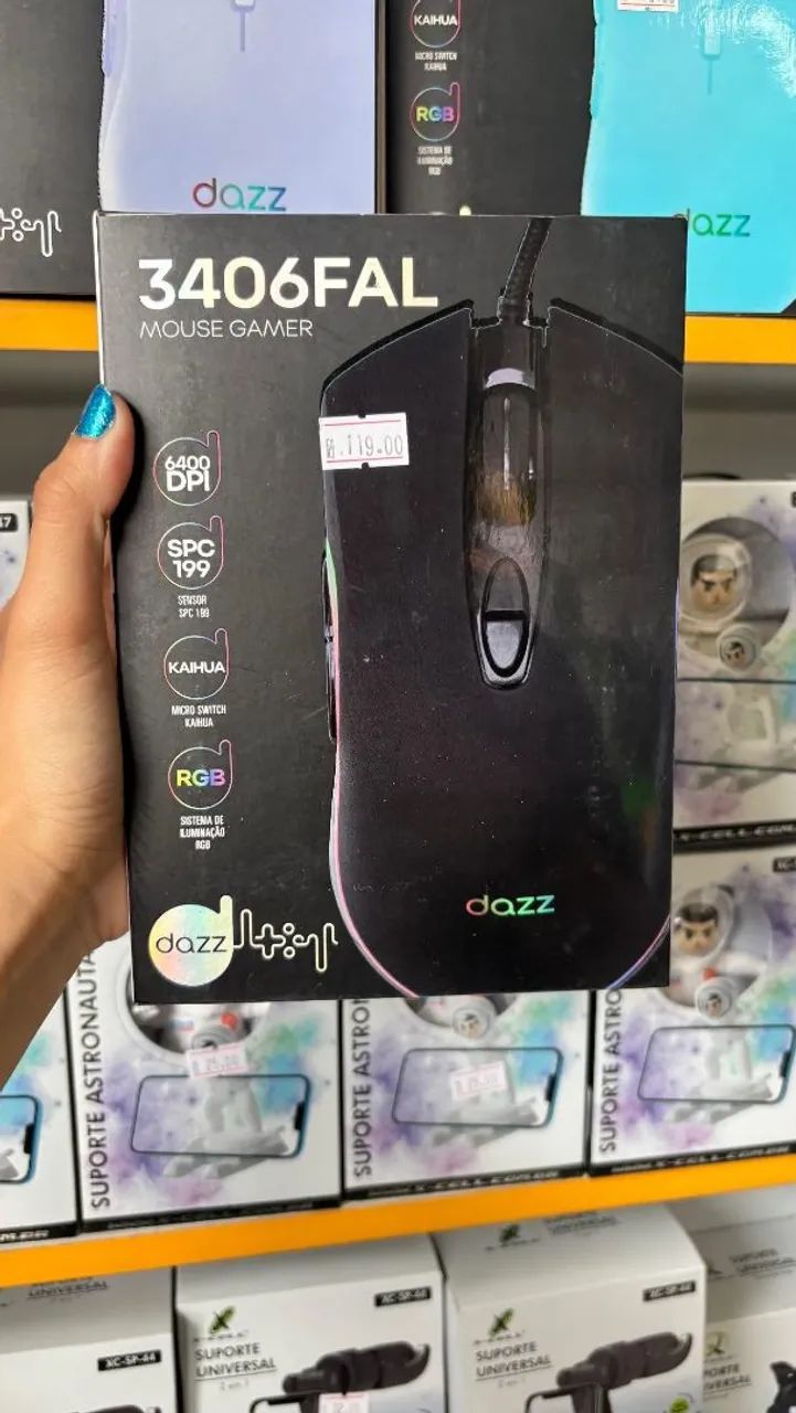 Mouse Gamer Dazz 3406FAL RGB 6400 DPI