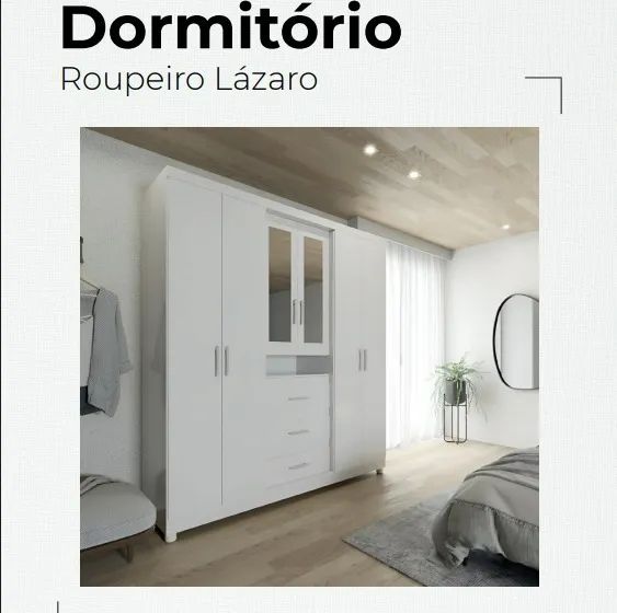Guarda Roupa Lazado Com Espelho 100% MDF  - Em Oferta 