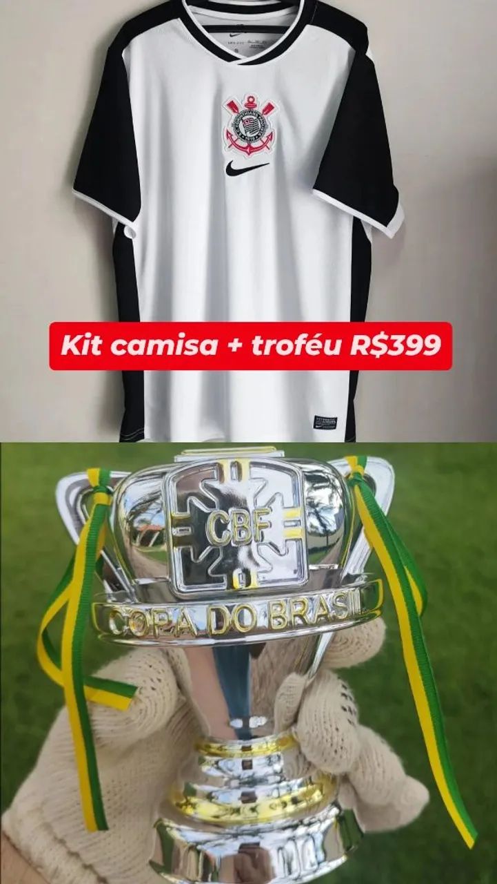 Camisa Corinthians + troféu Copa Do Brasil 