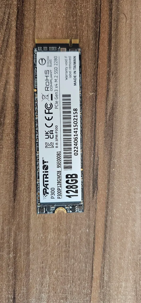 SSD Patriot 128GB M.2 NVMe PCIe Gen3 x4