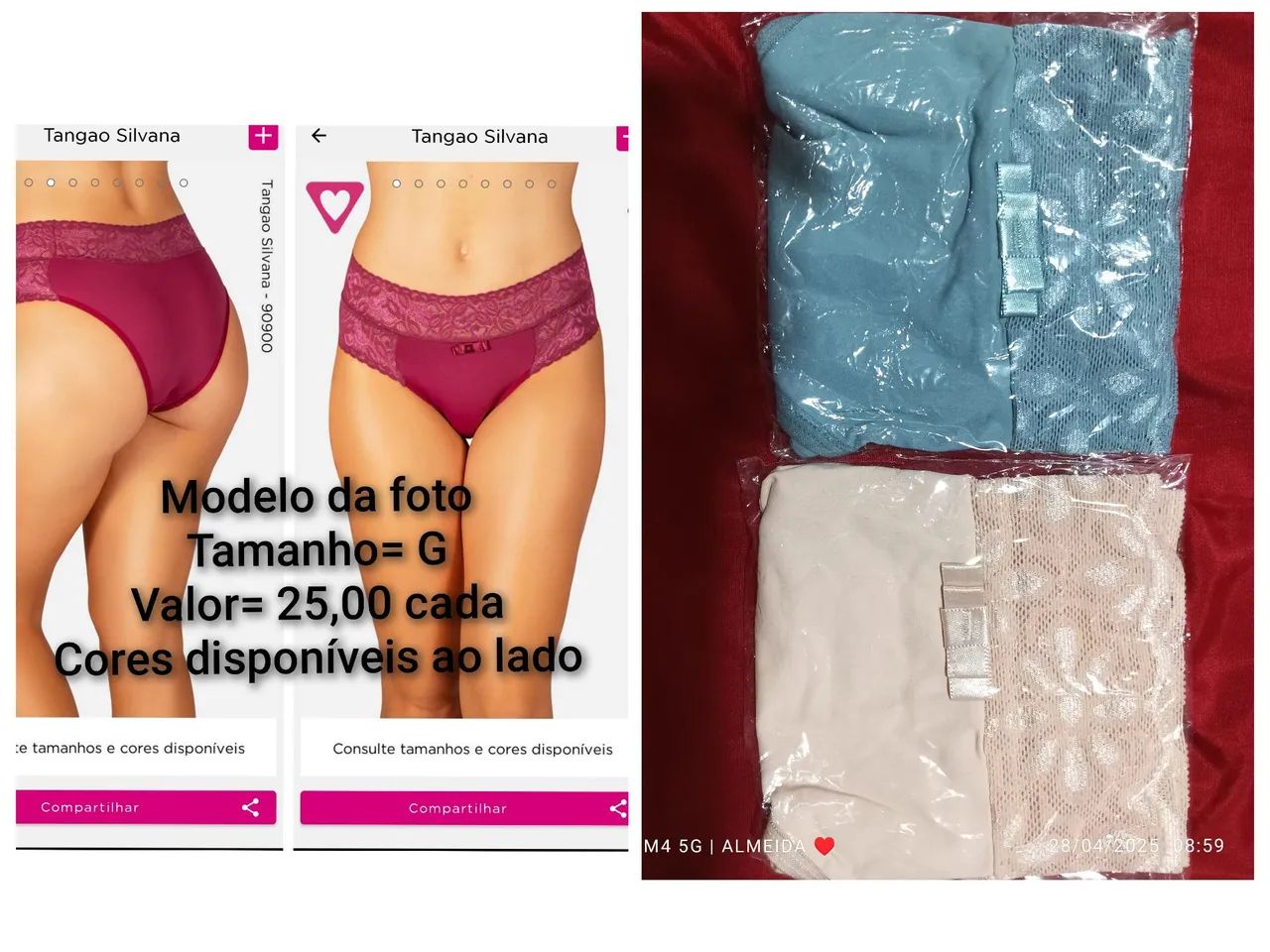 Tangas de renda - G - 25,00 cada