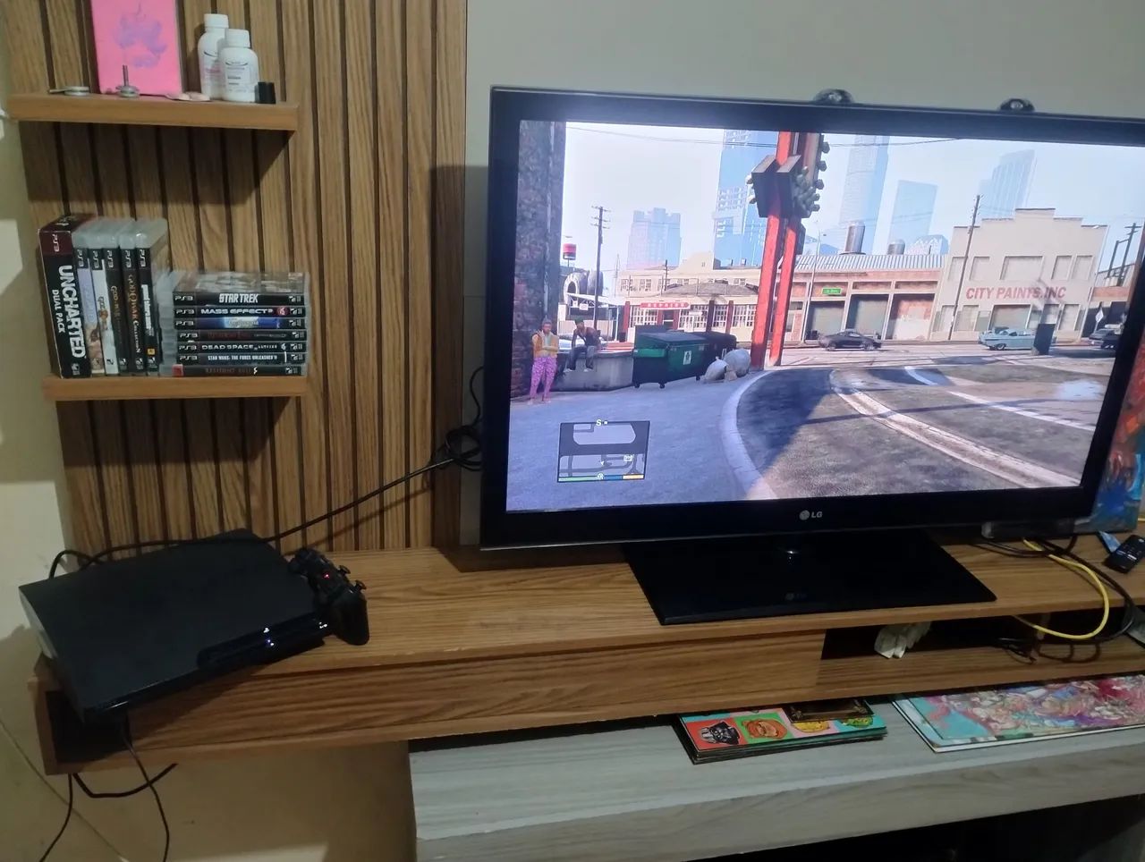 Playstation 3 com jogos e controle - Foto 4