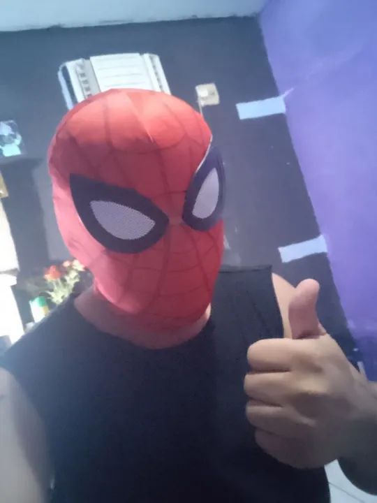 Máscara Homem Aranha, DVD aranha verso, boneco aranha de ferro e quadro Venom - Foto 4