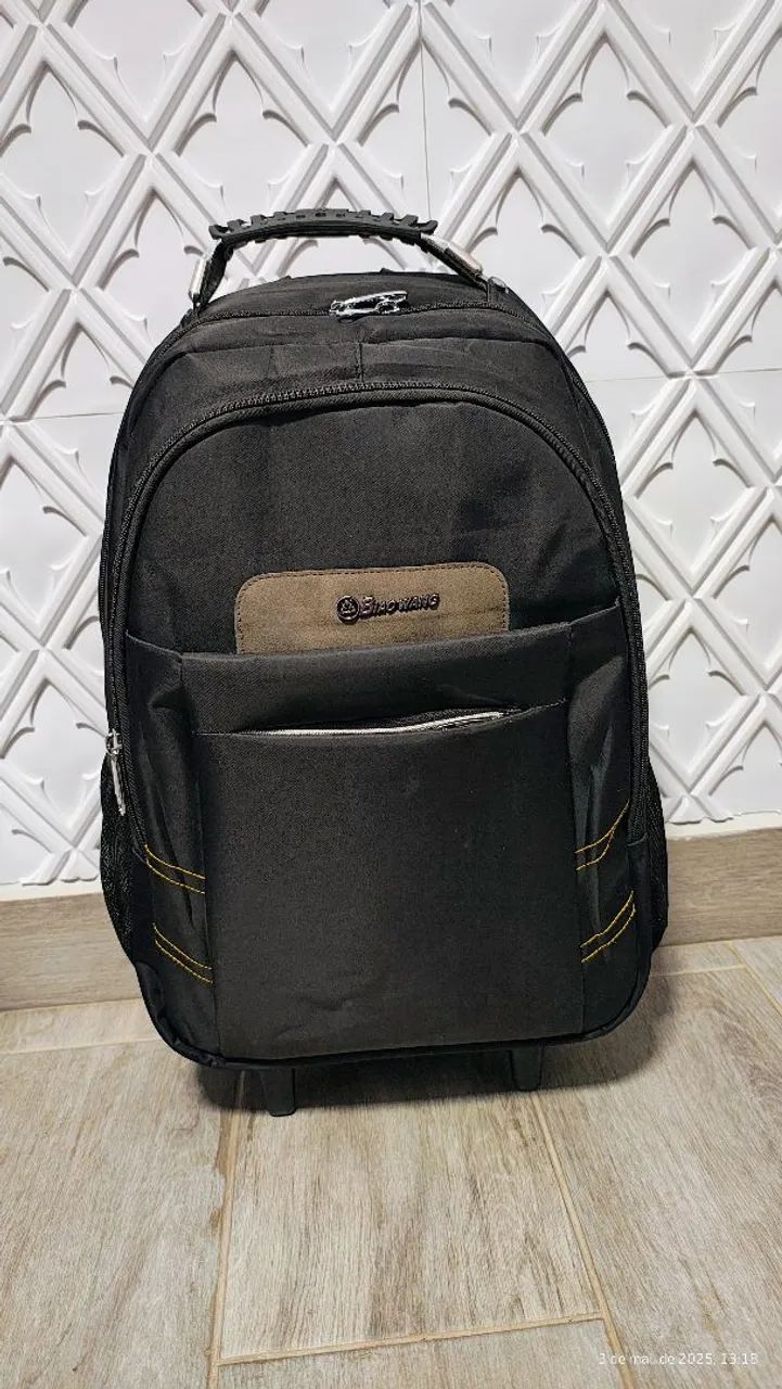 Mochila Unissex de Rodinha Notebook Reforçada Impermeavel com Costas Acolchoadas 