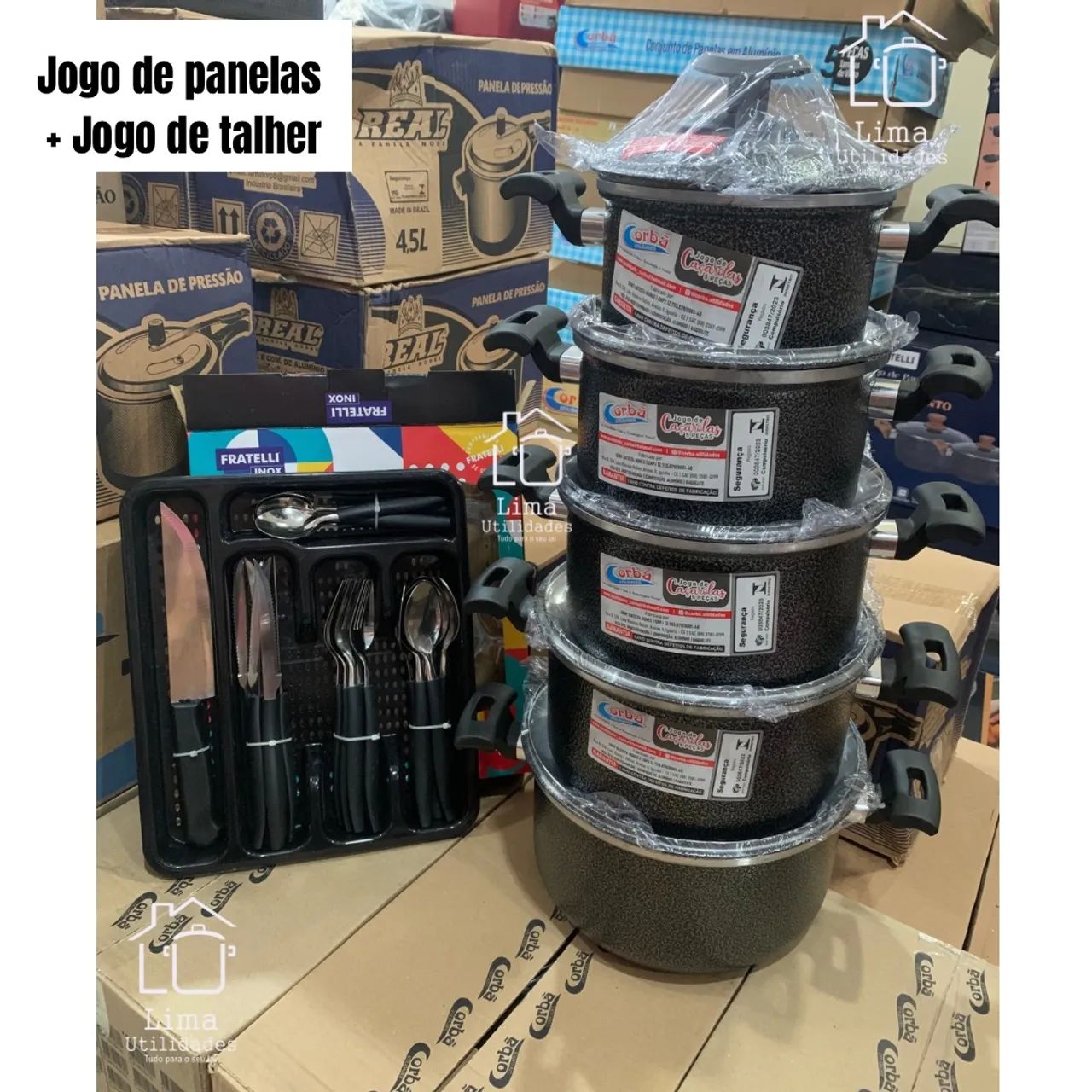Jogo de panelas + kit de talheres  - Foto 3