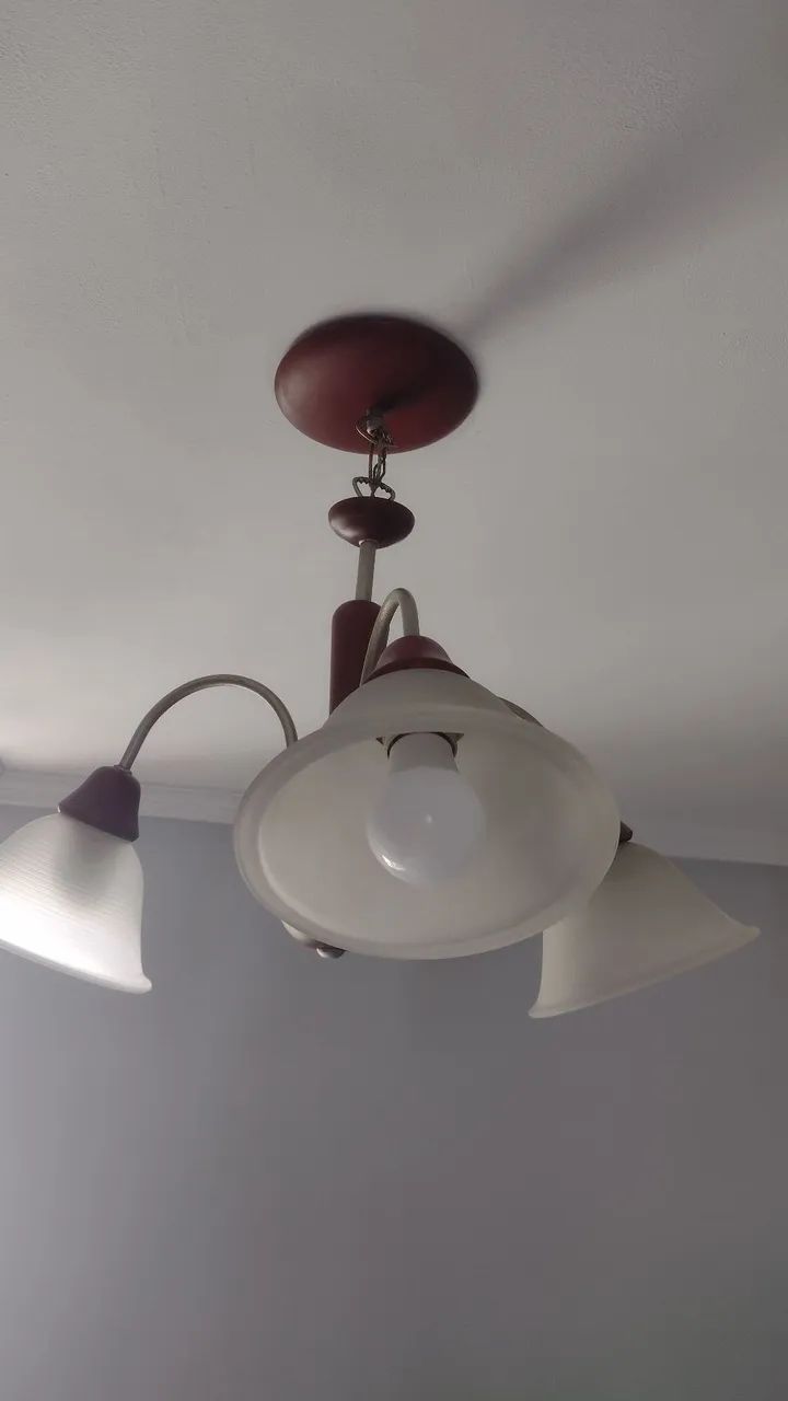 Luminária de Teto 3 Braços e Cúpulas - Foto 3