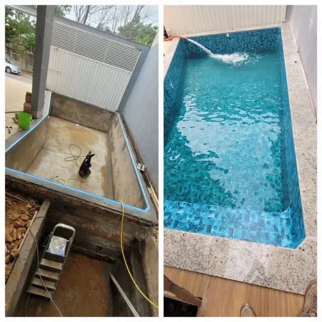 Vinil para Piscinas SEM retirar a borda: vazamentos, troca ou em construção  - Foto 6