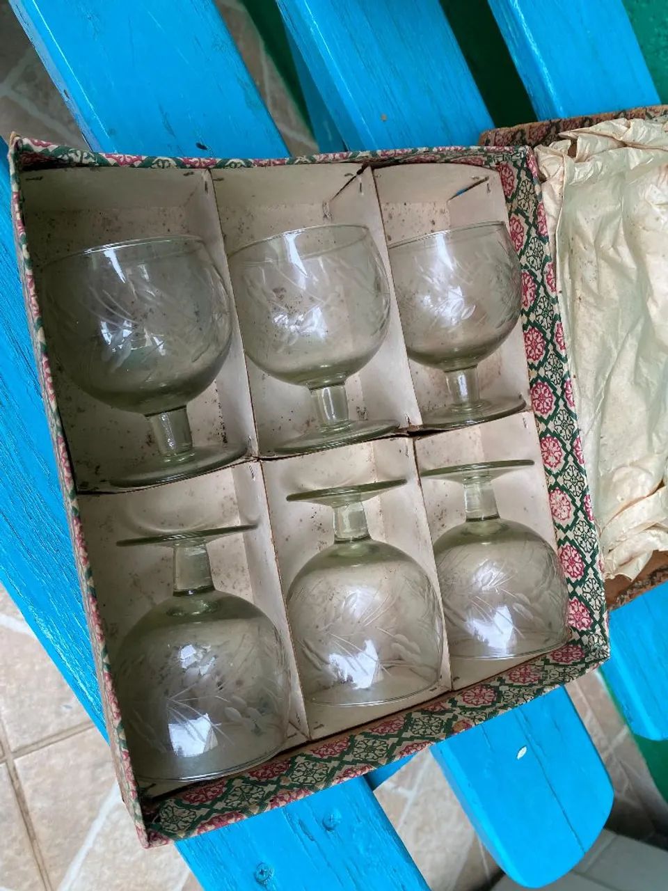 Conjunto de Taças de Cristal Vintage