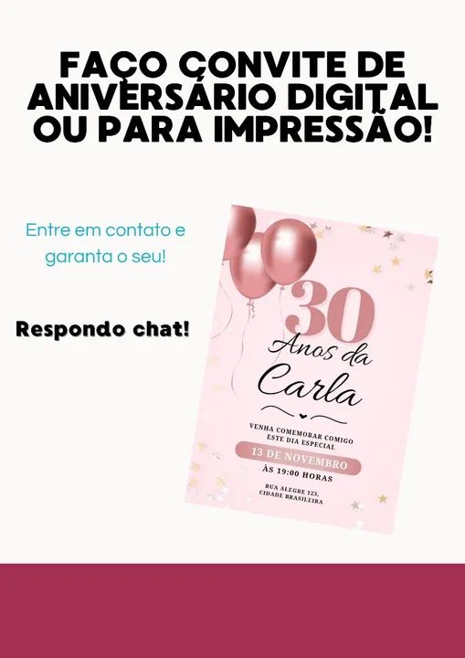 Faço convite de aniversário!