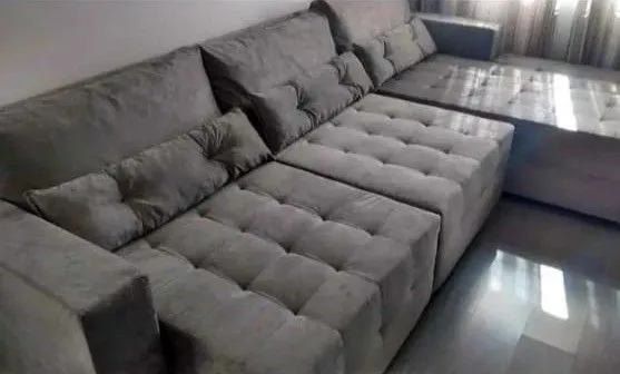 Sofá Modular Cinza Confortável e Elegante