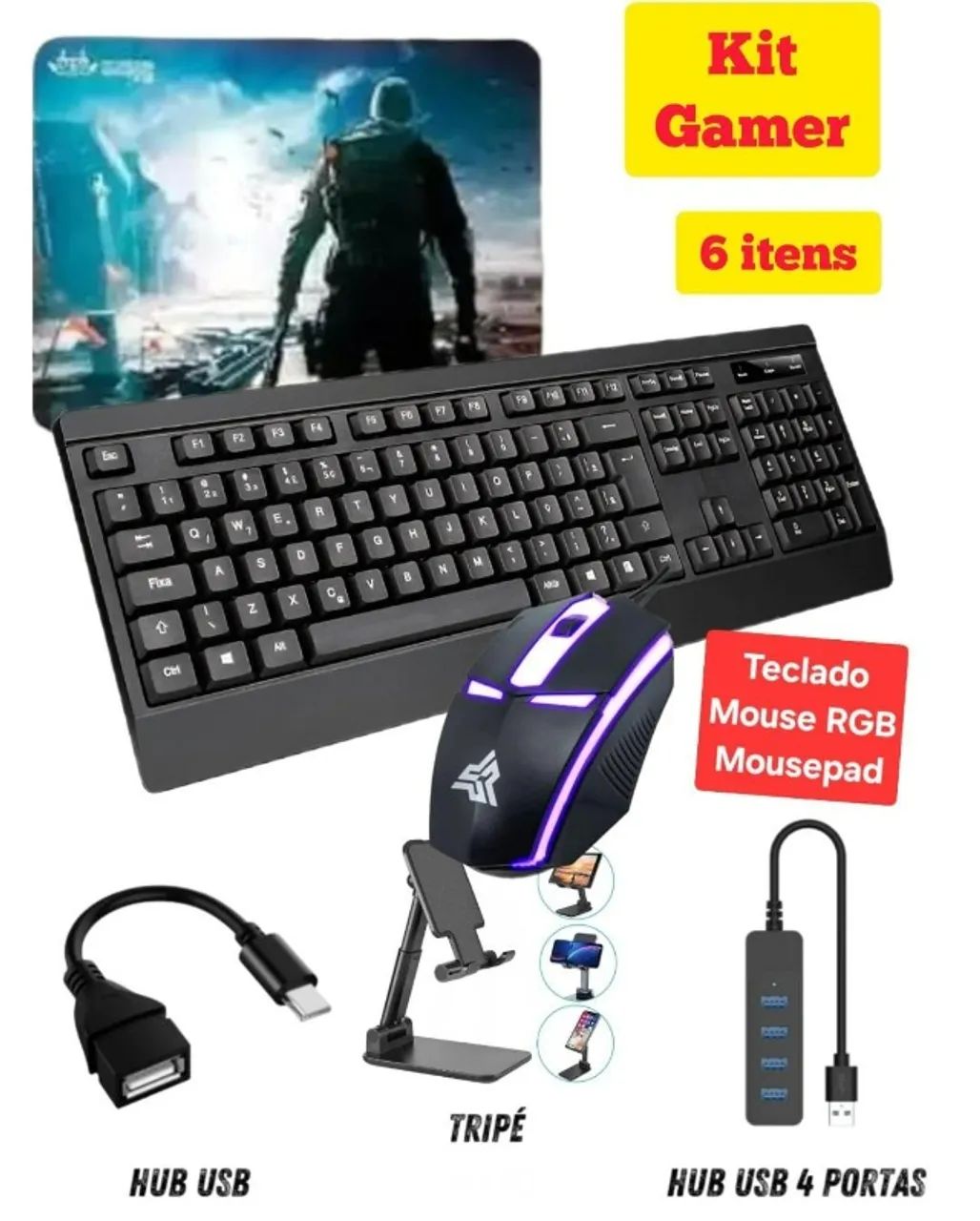 Kit mobilador com LED - Para jogos no celular