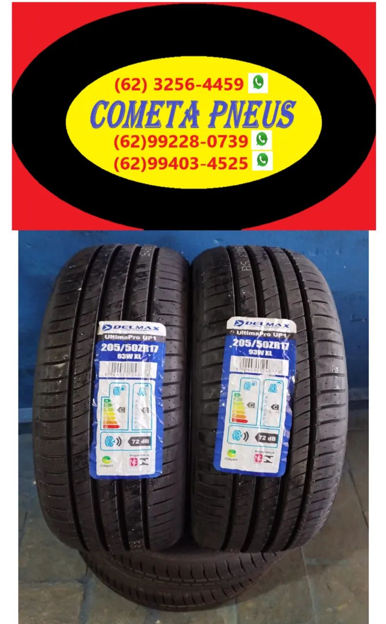 (4undisp) Kit 2 Pneus aro 17 medida 205/50r17 AT marca DELMAX (original)