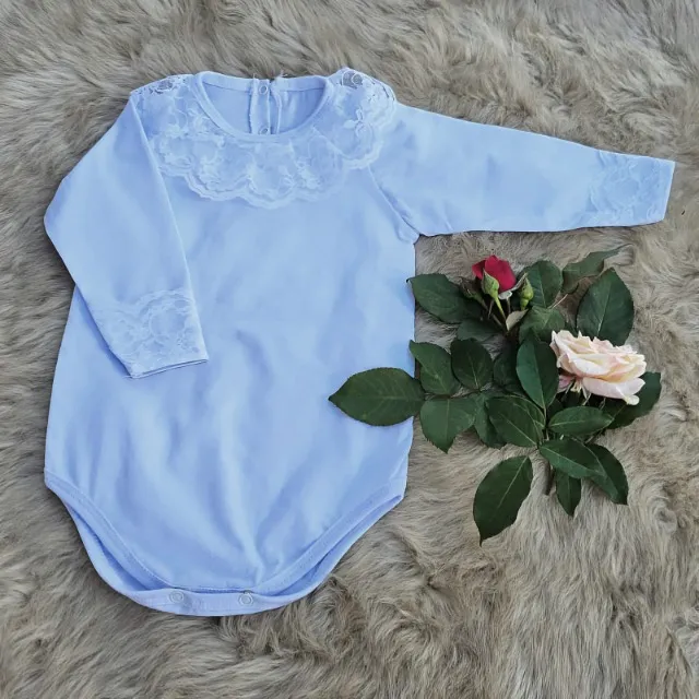 Body Infantil Renda De Florzinha - Branco Básico
