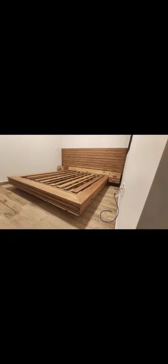 Cama madeira demolição madeira maciça 