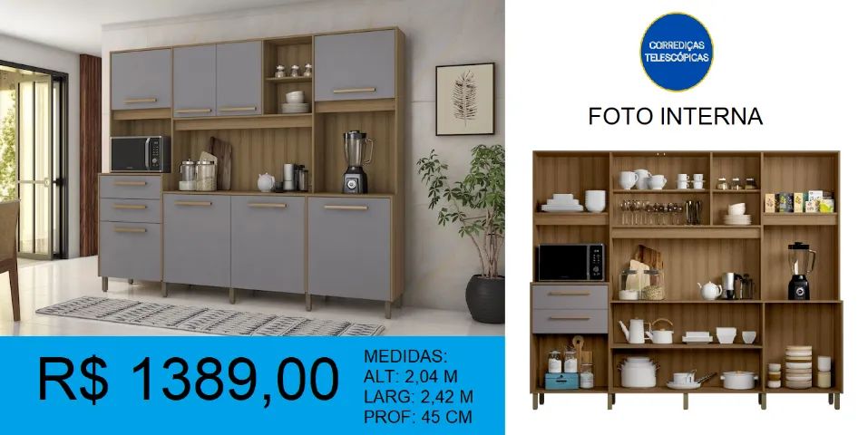 Armário grande cinza - compre hoje e receba amanhã 