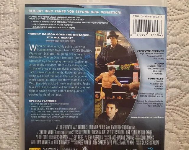 rocky balboa (bluray raríssimo) lombada azul da sony - Foto 2