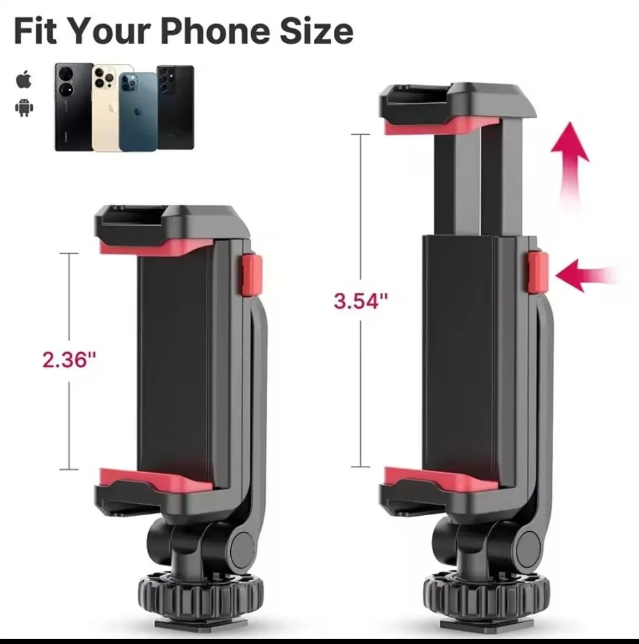 Suporte Celular Ulanzi ST 06S Vertical Horizontal Cold Shoe Tripé 1 4 - Foto 2