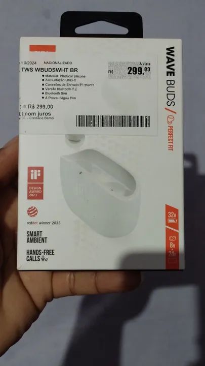 Fone de Ouvido JBL wave Bud - Novo, comprei na loja bemol. - Foto 3