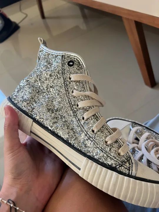 Tênis de Glitter Prata - 38 Santinato  - Foto 5