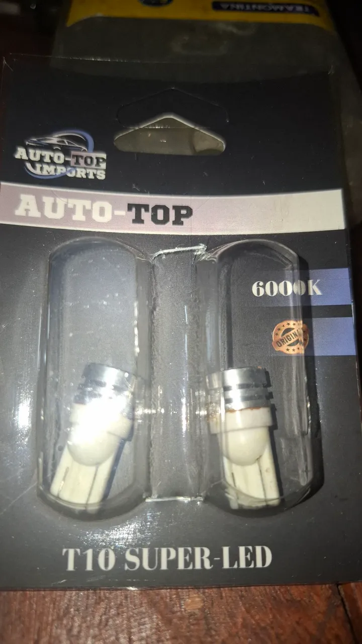 Lâmpadas LED T10 Super Brancas 6000K Auto-Top