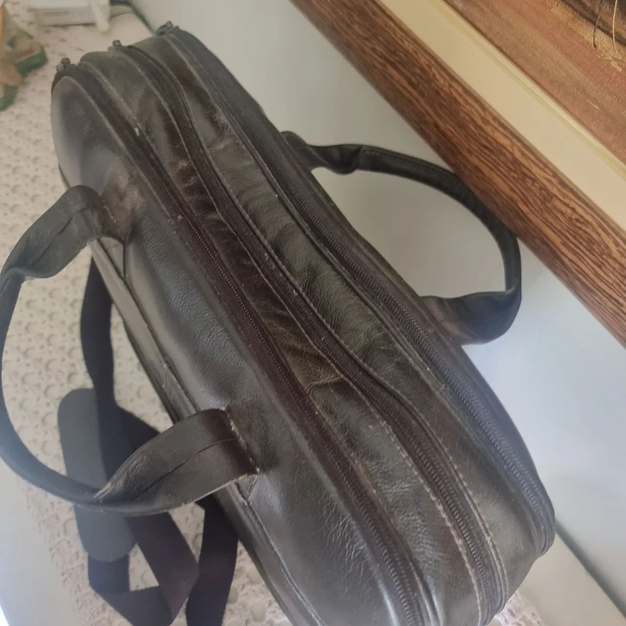 Pasta / Bolsa / Maleta executiva em couro legítimo com 3 repartições na cor marrom - Foto 4