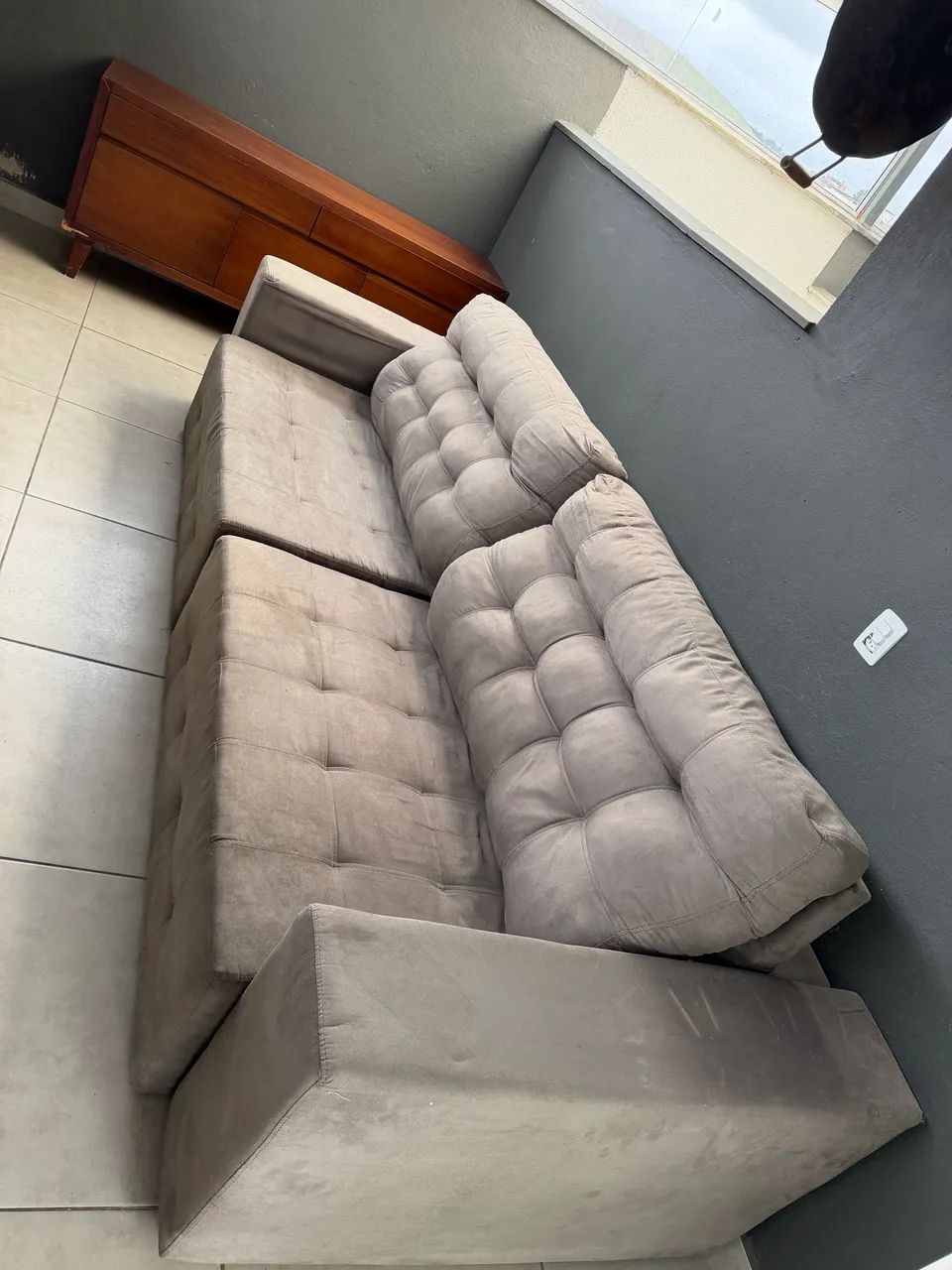 Sofá retrátil Cinza 2,90 - Foto 3
