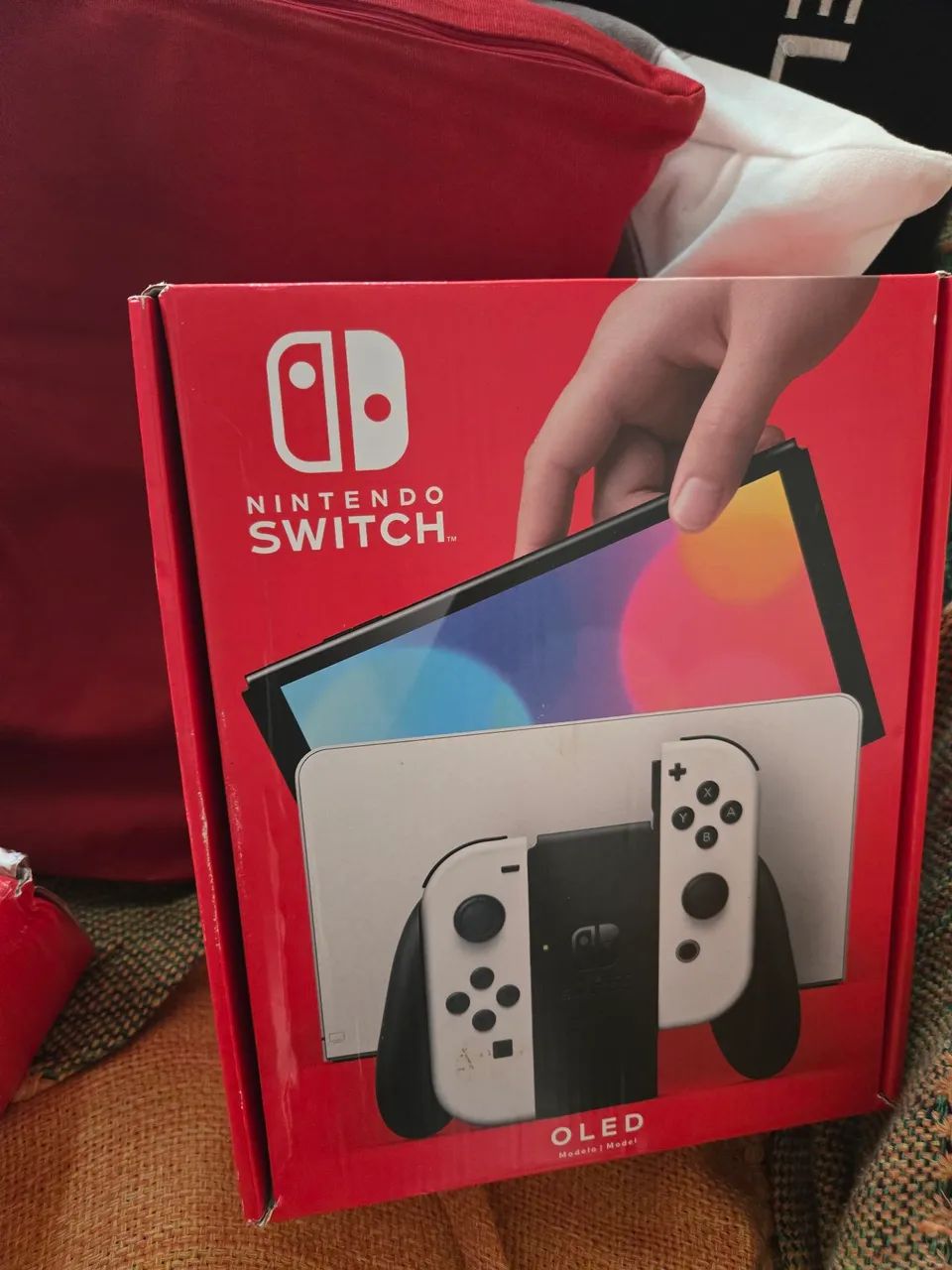 Nintendo switch OLED branco + case + película aplicada - Foto 3