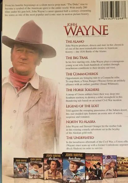 Box 7 DVDs John Wayne The Ultimate Cowboy Novo Lacrado Importado em Inglês  - Foto 2