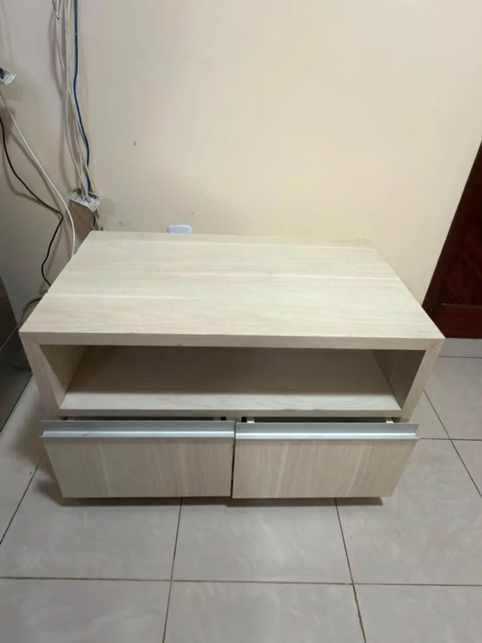 Móvel Multiuso em Madeira Clara (Rack ou Criado-Mudo com Vidro) - Foto 4