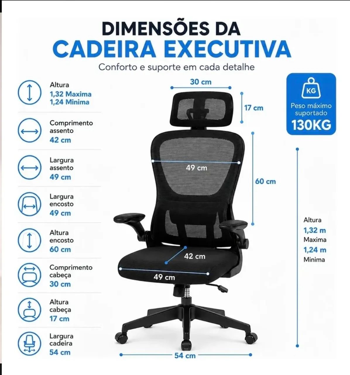 Cadeira gamer/escritório - Ergonômica - NOVA!  - Foto 5