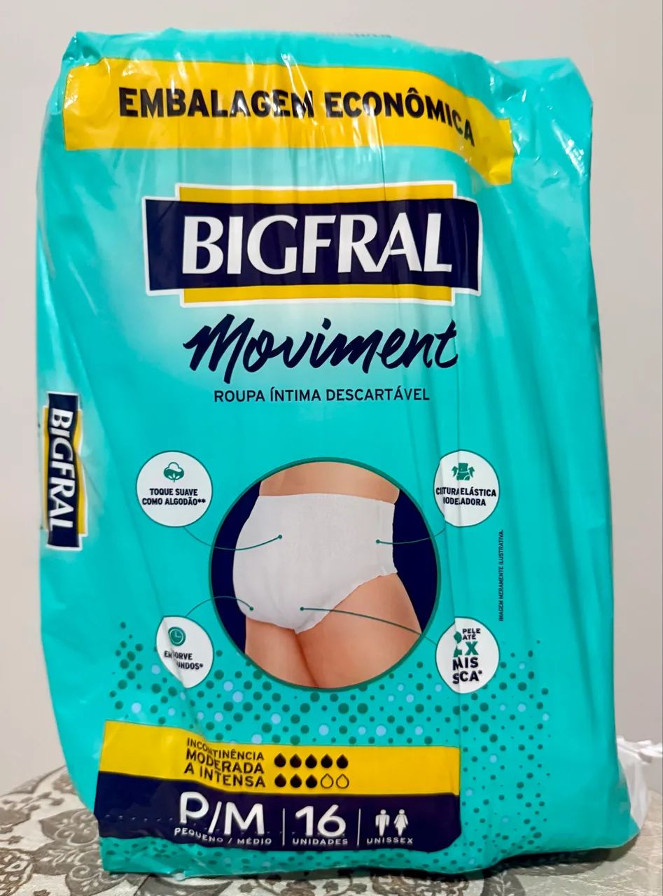02 Pacotes de Roupa Íntima descartável BIGFRAL Movimento