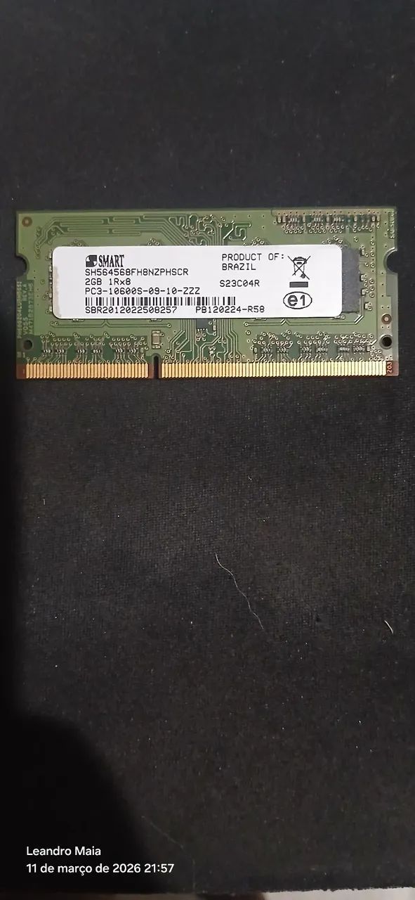 Memória para notebook 2 Gb DDR365704297165699120